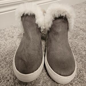 Grey Faux suede booties - size 6